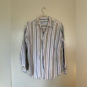 Vtg Men’s Andrew Sports Button Down Long Sleeve Shirt Size Medium, 100% cotton